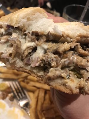 Philly cheezesteak  at Champs Diner in Brooklyn