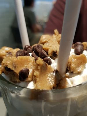 Cookie dough chocolate chip shake at Champs Diner in Brooklyn