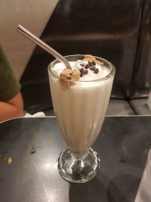 Cookie dough chocolate chip shake at Champs Diner in Brooklyn