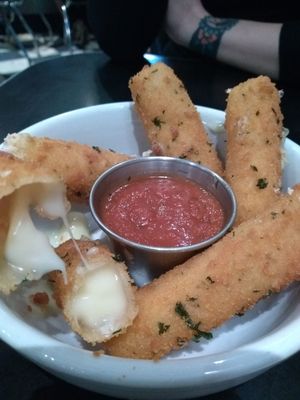 Mozzarella sticks! On point. at Champs Diner in Brooklyn