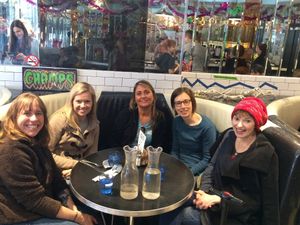 Lovely Main Street Vegan Academy breakfast! at Champs Diner in Brooklyn