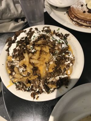 seitan asada fries at Champs Diner in Brooklyn