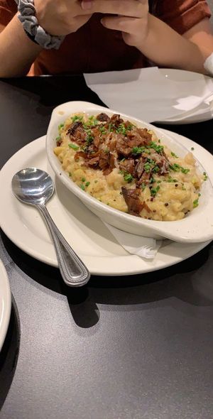 mac and cheese appetizer  at Champs Diner in Brooklyn