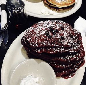 Red Velvet Pancakes, Pure heaven! at Champs Diner in Brooklyn