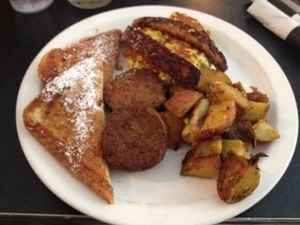 French toast slam at Champs Diner in Brooklyn