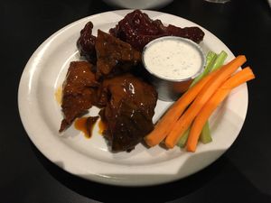 Seitan Wings half and half at Champs Diner in Brooklyn