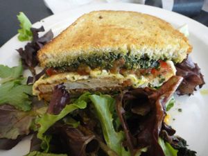 Amazing seitan sandwich at Champs :)  at Champs Diner in Brooklyn