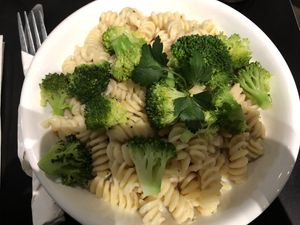 Pasta Alfredo at Champs Diner in Brooklyn