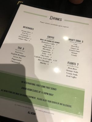 Menu  at Champs Diner in Brooklyn
