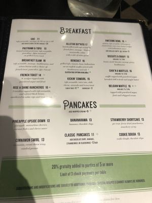 Menu at Champs Diner in Brooklyn