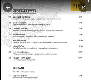 Vegetarian and some can be vegan  at Pippali in Herlev