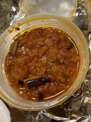 Eggplant curry at Ambrosia India Bistro in Monterey