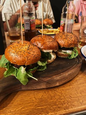 Three sliders (three types of burger)  at Submarine Burgers in Zadar