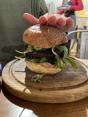 Double Truffle Vegan Burger.  at Submarine Burgers in Zadar