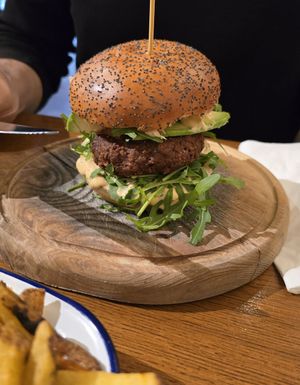 Beyond meat patty-avocado burger at Submarine Burgers in Zadar