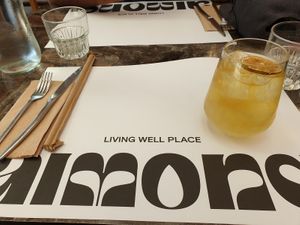 Iced mountain passion bubble tea €6.30 at Almond in Paros