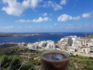 Sea view and coffee at Sea View Cafe in Mellieha