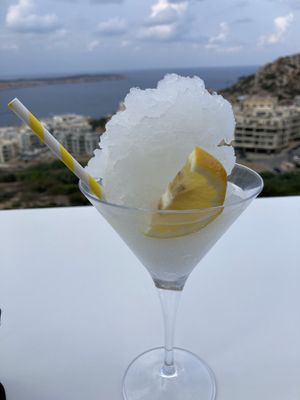 Frozen passion fruit margarita  at Sea View Cafe in Mellieha