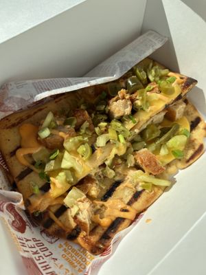 The Vegan Fowl Mouth on flatbread  at The Whiskey Coop in Sackets Harbor