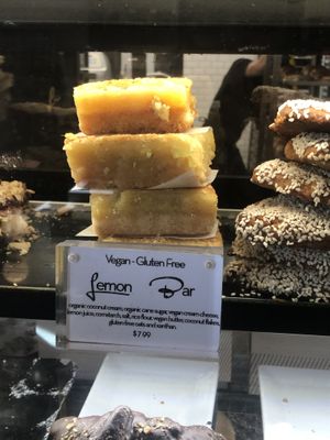 Vegan gluten free lemon bar   at The French Workshop in Bayside