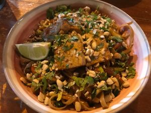 The Pad Thai with tofu - fantastic at GAMI Palomino in La Guajira