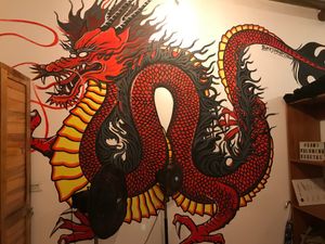 art inside the restaurant  at GAMI Palomino in La Guajira