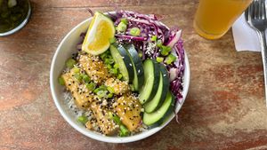 Orange Tofu at GAMI Palomino in La Guajira