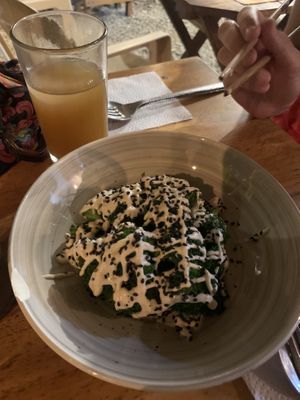 Sesame broccoli (cold broccoli!!)  at GAMI Palomino in La Guajira