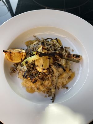 Artichoke flowers - very tasty!  at The Green House in Wilmington