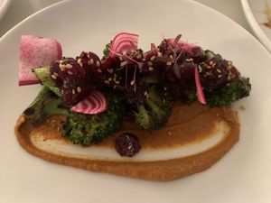 Charred broccoli florets  at The Green House in Wilmington