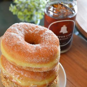 Donuts and coffee  at Copper City Espresso in Canton