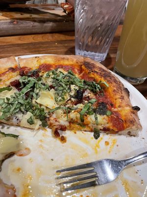 Sun-dried Tomatoes & Artichoke 10” Vegan pizza 😋 #Veganuary at Sergio's in Midlothian