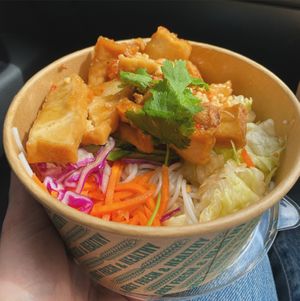 Tasty to go lunch! Tofu bun bowl - from seperate vegan menu available. 🍜  at Ba-Mi  in Mount Gambier
