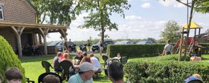 Nice seating outdoor with playground for kids at Gelato Farm Teuven in Voeren