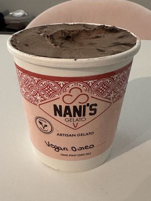 They usually have around 4 vegan options in pints😄  at Nani's Gelato in Toronto