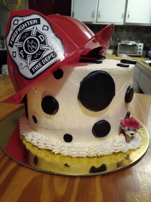 Marshall the fire pup cake.  at Fatcat Baking in Syracuse