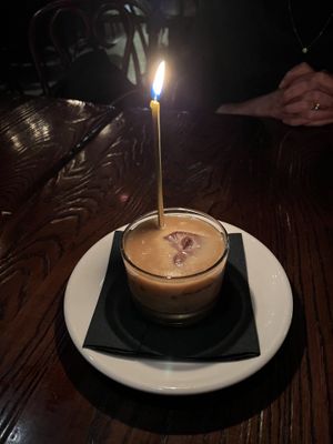 Vegan dessert- can’t find the name, but it was like a caramel, chocolate, peanut butter ganache !  at Tartine Bistro in Rocky River