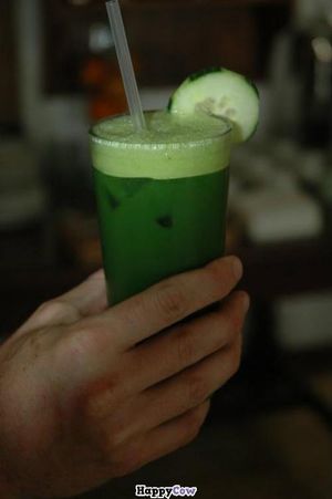 green juice at Leafy Greens Cafe in Johannesburg