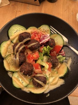 La Famiglia vegan bowl with falafels   at La Famiglia in Zadar