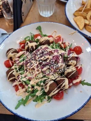 Falafel and salad at La Famiglia in Zadar