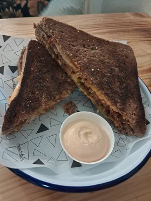 Kimchi toast at toastable. in Amsterdam