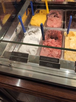 Vegan sorbet ice cream at Papagiorgis Patiserie-Gelateria in Corfu