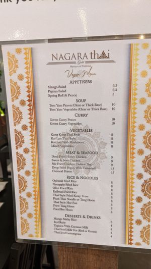 Vegan menu. Can make allium free. Thai curry contains dairy at Nagara Thai Gold in Central Singapore