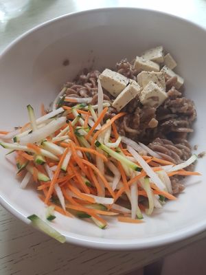 buckwheat pasta at Botanique in Vilnius