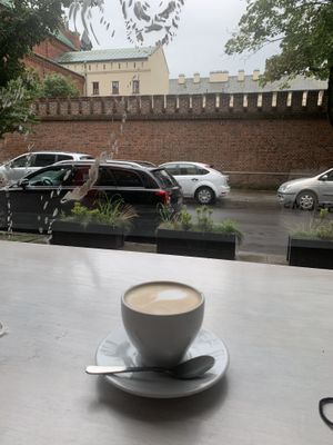 indoor sitting area at Massolit Books & Café in Krakow