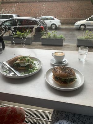 breakfast & sitting area at Massolit Books & Café in Krakow