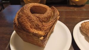 Bon with cinnamon and ginger at Massolit Books & Café in Krakow