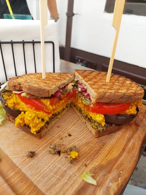 Vegan BLT (with GF bread) at La Birou Bistro in Brasov