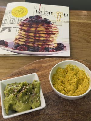 Avocado smash and tofu scrambled   at La Birou Bistro in Brasov