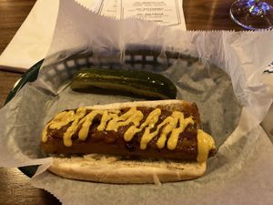 The New York dog vegan  at All Souls Lounge in Salem